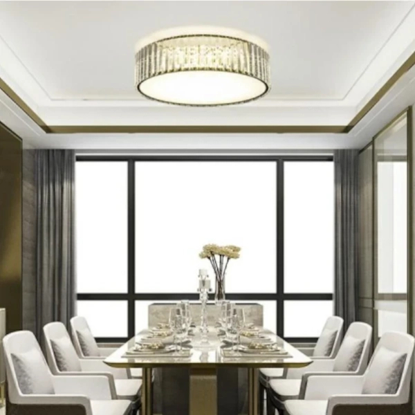 Jadalniany plafon Crown MSE010100366 Moosee LED 24W 3000K crystal złoty przezroczysty