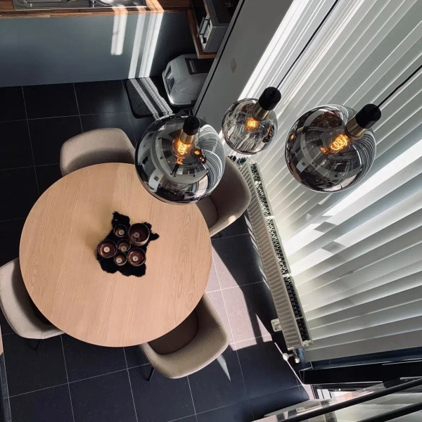 Szklana wisząca lampa Julius 34438/28/65 Lucide loftowa czarna złota