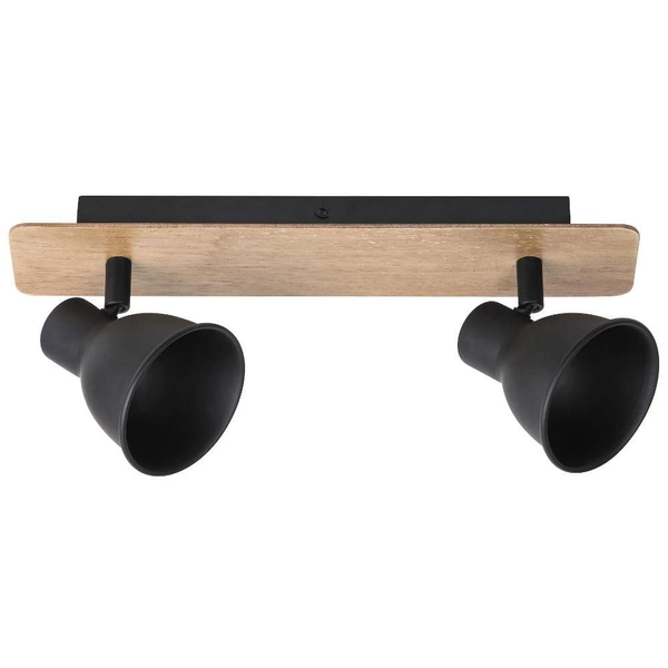 Plafon LAMPA sufitowa MAC 5903 Rabalux skandynawska OPRAWA metalowe reflektorki regulowane drewno czarne