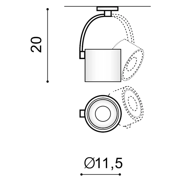 Lampa sufitowa Bross AZ3499 reflektorek ruchomy do holu czarna