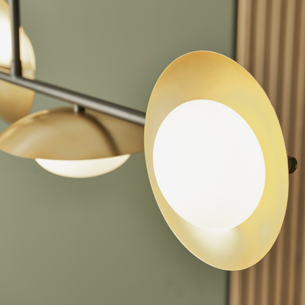 Modernistyczna lampa wisząca L&-192036 Light& na listwie złota brązowa