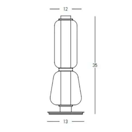 Ledowa stołowa lampa 23060 LED 7W 3000K szklana klepsydra złoty