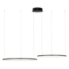 Wisząca czarna lampa pierścienie LED 75W 3000K podwójna nad wyspę ringowa SLD/000027/3000/B/L