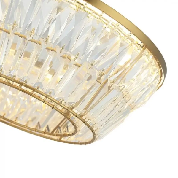 Wisząca lampa glamour 23046 LED 38W 3000K kryształ ring mosiądz