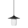 Lampa wisząca do salonu Jingu JNA122P0 szklany klosz biały czarny