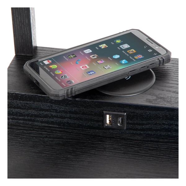 Lampa podłogowa Menno 44799/81/30 z funkcją ładowania telefonu beż czarna