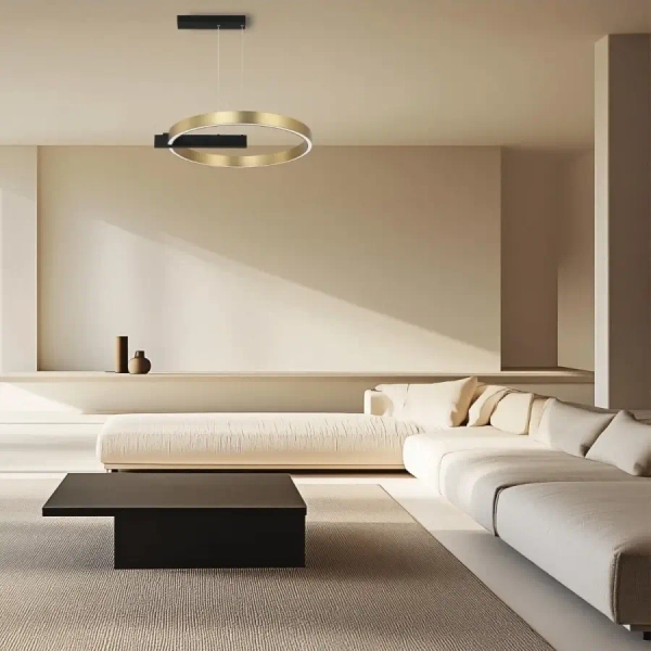 Regulowany ringowy żyrandol 22011 LED 41W 3000K pierścień czarny złoty