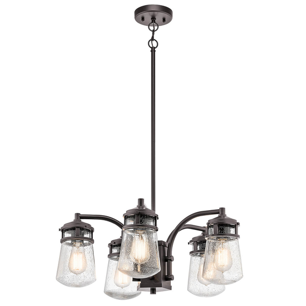 Wisząca lampa ogrodowa Lyndon KL-LYNDON-5P-AZ Kichler na taras IP44 brązowa