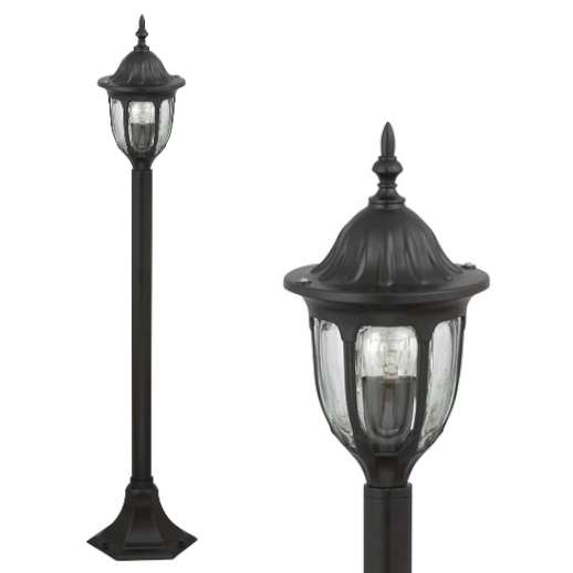 Zewnętrzna LAMPA stojąca MILANO 8345 Rabalux metalowa OPRAWA industrialna latarnia słupek ogrodowy IP43 czarny przezroczysty