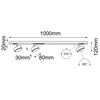 System modułowy z lampami Drop 1026 BROSline metalowy biały