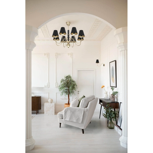 Wielopunktowy żyrandol Deria 5099 nad stół platyna czarny