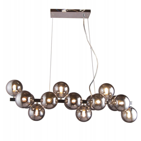 Salonowa lampa wisząca Marbelio PND-6161-16 CH+SM kule chrom przydymione