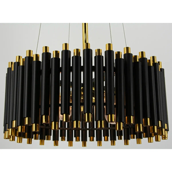 Nowoczesna lampa wisząca NARNI 6235/4 BL TR Elem czarny okrąg złoty