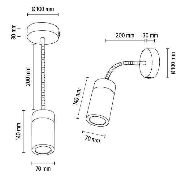 Regulowana lampa ścienna ANNICK 2419104 drewniana tuba kinkiet