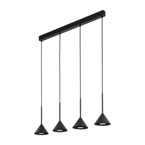 Trójkątna lampa wisząca CONO 10305 na listwie do salonu czarny