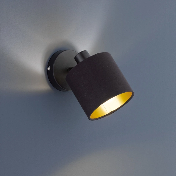 Ścienna lampa nad łóżko Tommy R80331079 czarny kinkiet abażurowy