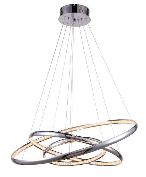 Wisząca lampa ledowa Brighton nad stół LED 55W 3000K rings chrom