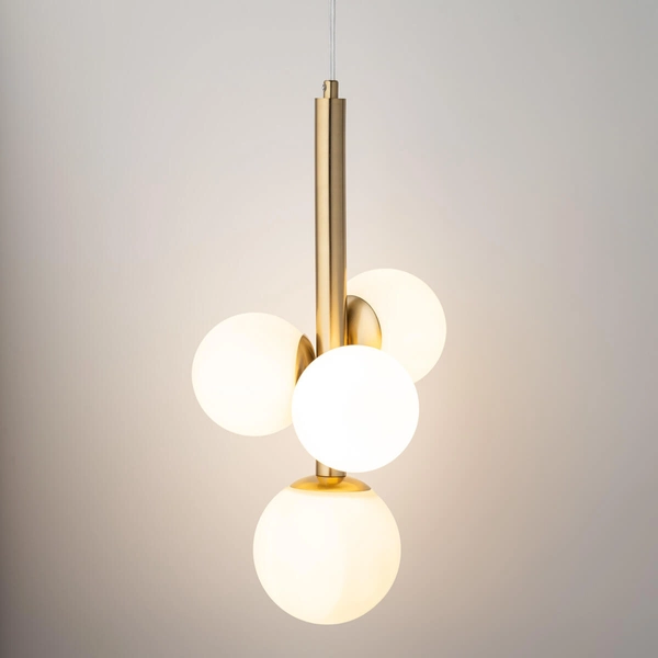 Lampa wisząca Perla 40780 Sigma zwis kula metalowa biała złota