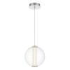 Szklana lampa wisząca kula Atomo QN-ATOMO-1P-PC LED 9W 3000K srebrny