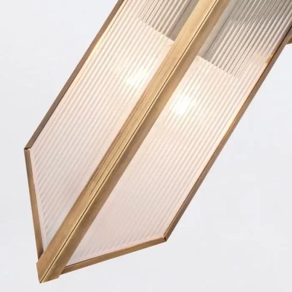 Ryflowana ścienna lampa Cairo QN-CAIRO-2WB-VBS-CR do salonu mosiądz