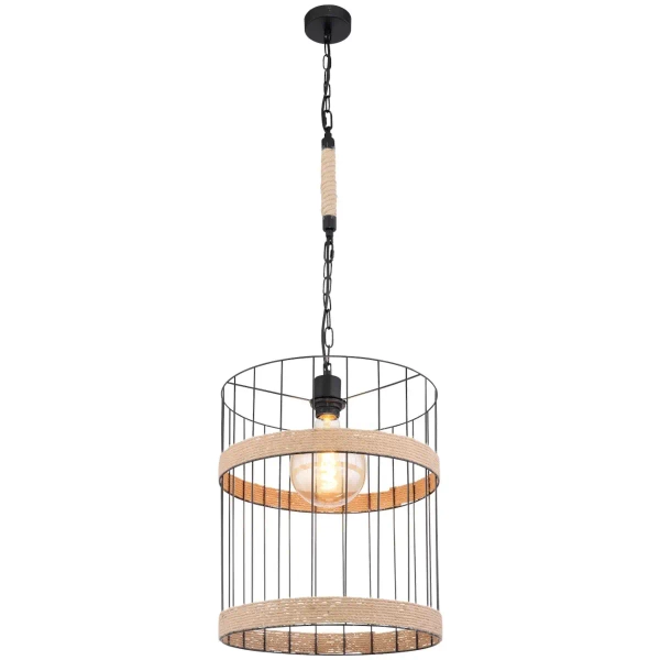 Skandynawska LAMPA wisząca HALIA 15673H1 Globo tuba OPRAWA metalowa ZWIS okrąły loftowy brązowy czarny