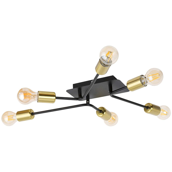 Plafon LAMPA sufitowa LANNY 2103 Rabalux industrialna OPRAWA metalowe pręty sticks pająk czarne złote