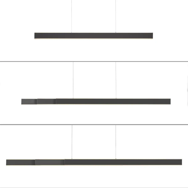 Lampa wisząca nowoczesna PURE-LUME antracyt LED 76W 2700-5000K podłużna listwa do salonu 2738-13