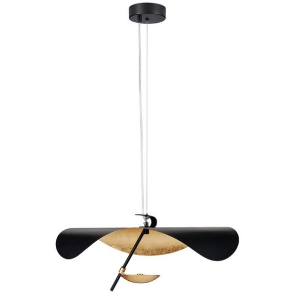 Zwisowa lampa Enigma ST-8821P-40 Step LED 13W kapelusz czarny złoty