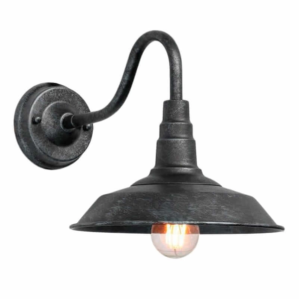 Lampa ścienna Retro ABR-KRI-E27-G Abruzzo do sypialni szara czarna