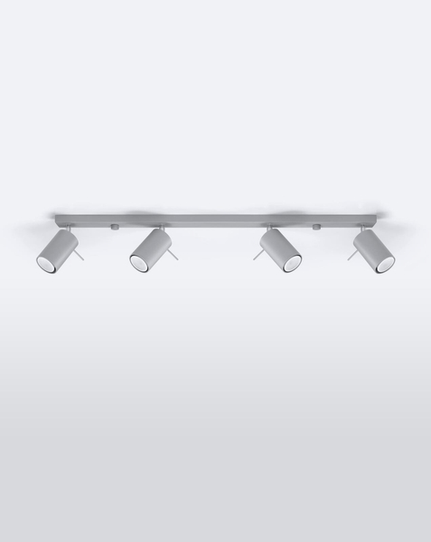 Spot LAMPA sufitowa Ring SL.0453 Sollux metalowa OPRAWA reflektorowa LISTWA regulowane tuby szare