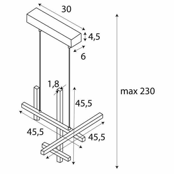 Zwis nad stół Soho P0546 Maxlight LED 25W 3000K industrialny czarny