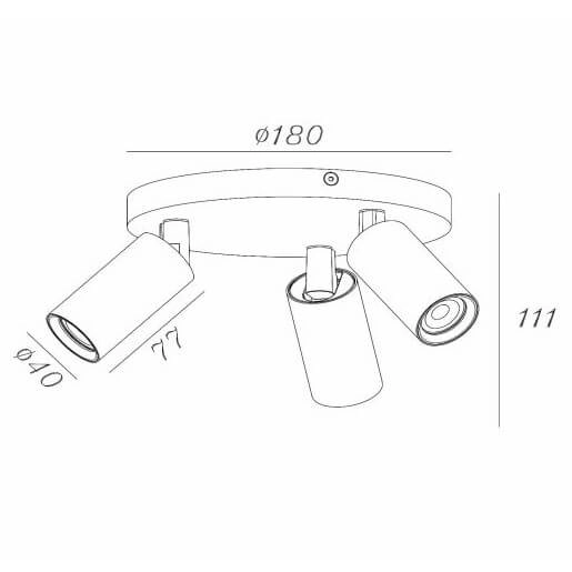 Potrójna lampa sufitowa RITMO 09942/13/97 metalowa tuba brązowa