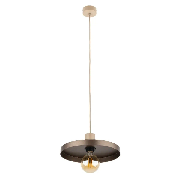 Wisząca lampa nad stół Sila 10757 dysk metalowy brązowy