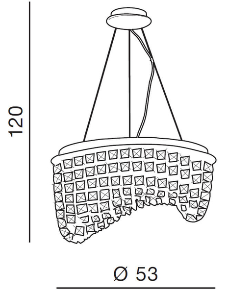 Sypialniana lampa wisząca Carmen glamour crystal chrom