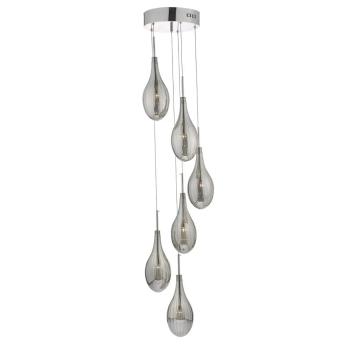 Wisząca lampa kaskadowa Seta SET6410 do salonu krople chrom