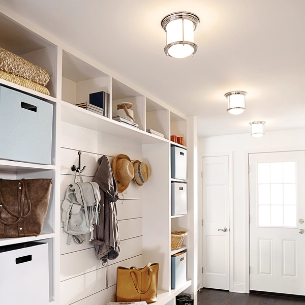 Plafon sufitowy QN-HADRIAN-MINI-F-CM-OPAL okrągły chrom