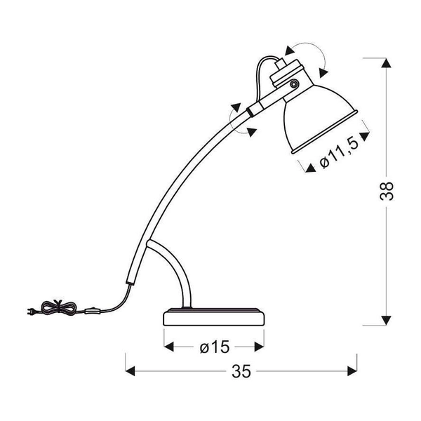 Lampa stołowa ZUMBA 41-72085 metalowa regulowany reflektorek biały czarny