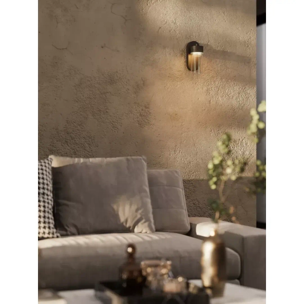 Kinkiet ścienny tuba FUSION W0412 LED 7W 3000K szklany czarny