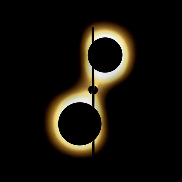 Designerski kinkiet z dwoma kołami Pero K-5324 Kaja podwójny metalowy biały