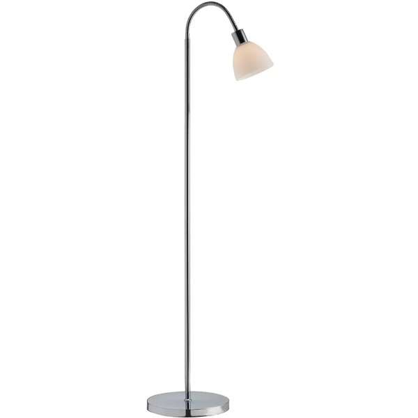 Stojąca lampa do salonu Ray 63214033 szklana metalowa biała chrom