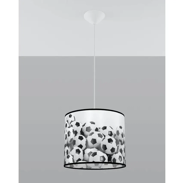 Lampa zwis do pokoju dziecka Piłka SL.1426 Sollux abażur czarna biała