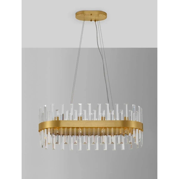 Glamour lampa wisząca CHOLULA LE42909 do pokoju kryształ złota outlet