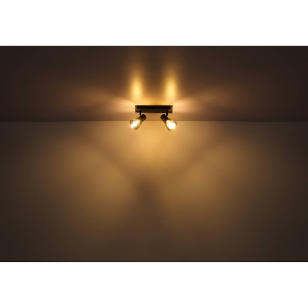 Sufitowa lampa ruchoma Claude 54307-2 czarna przydymiona