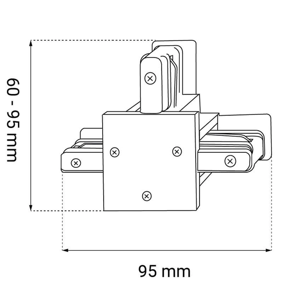 Łącznik T do szyny jednofazowej 6348 BROSline podtynkowy biały