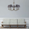 Żyrandol LAMPA wisząca ZANOBI PND-43272-5 Italux klasyczna OPRAWA abażurowa ZWIS na łańcuchu brąz antyczny szary