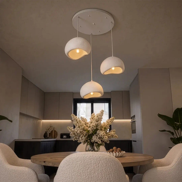 Skandynawska lampa wisząca OSTIA 1744 biała 3xE27 potrójna do salonu
