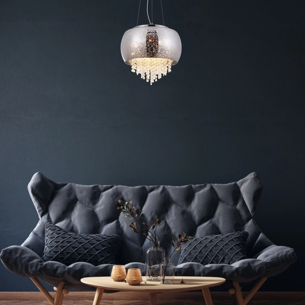 LAMPA wisząca STARLIGHT ML241 Milagro szklana OPRAWA glamour ZWIS z kryształkami galaktyka crystal chrom