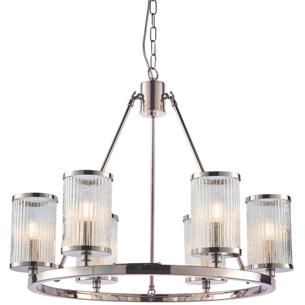 Lampa wisząca Easton 74128 Endon szklane tuby okrągłe nikiel