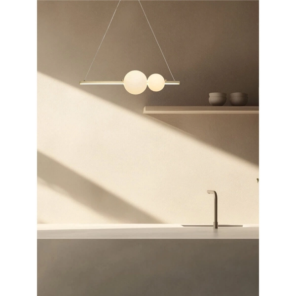 Kulista lampa wisząca 22108 LED 13W 3000K ściemnialna biała złota