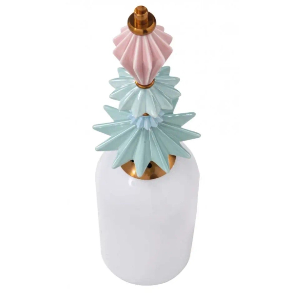 Ceramiczna lampa wisząca 22078 szklana kremowa mosiądz